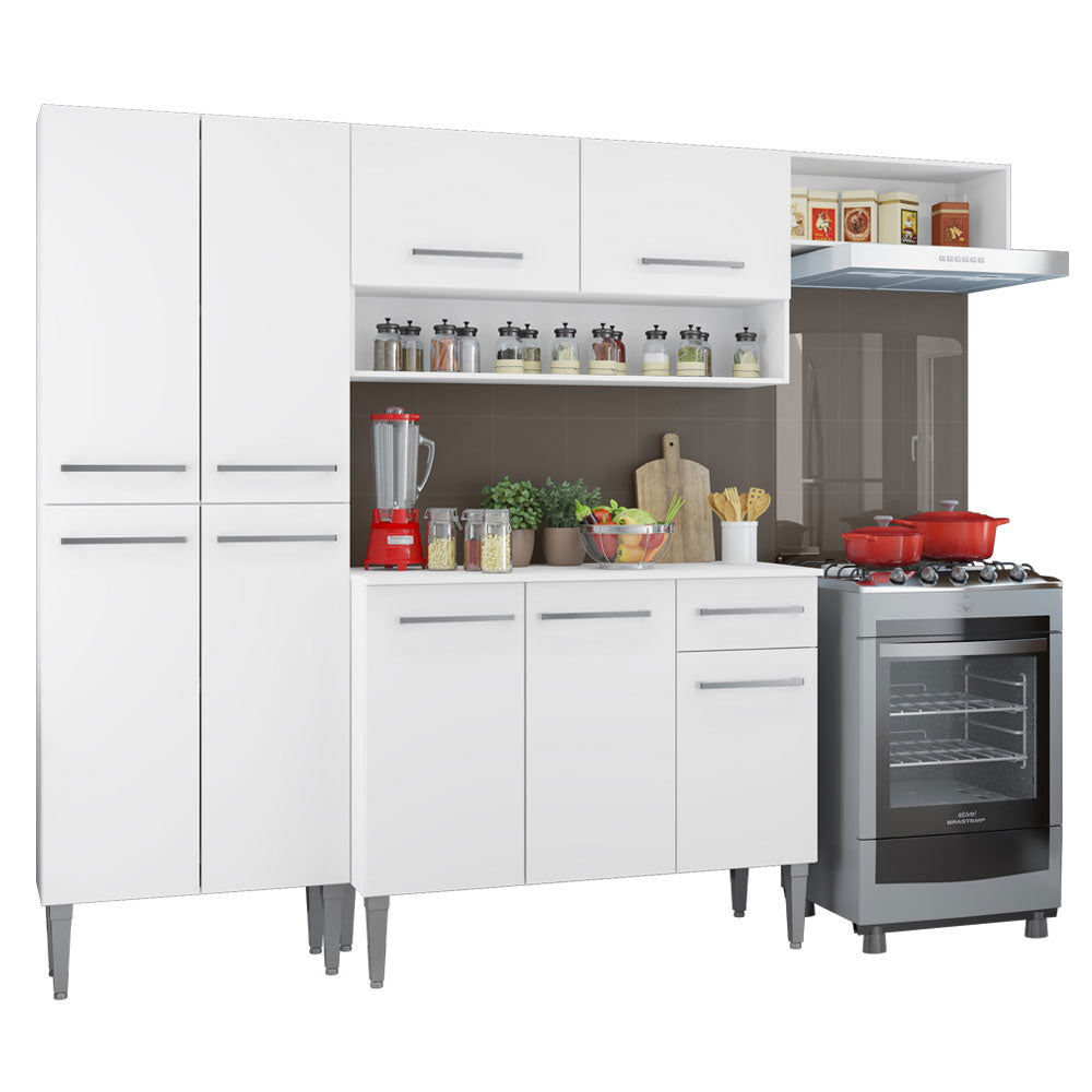 Combo completo de Cocina 229 cm 1 Cajón 9 Puertas Emilly Blanco