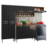 Cocina Compacta 229 cm Emilly Top Marrón/Negro