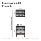 Kit Alacena y Bajo Mesada 70 cm 4 Puertas Negro Pieta Madesa
