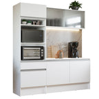 Cocina Compacta 180 cm 5 Puertas y 2 Cajónes Blanco Topazio Madesa
