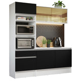 Cocina Compacta 180 cm Blanco/Negro Diamante Madesa 86