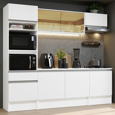 Cocina Compacta 240 cm Blanco Diamante Madesa