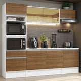 Combo completo de Cocina, 240cm, Diamante Blanco/Marrón