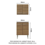 Kit Bajo Mesada con Armario 64 cm Emilly Marrón
