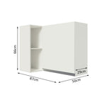Alacena Cocina Esquinera 87 cm x 50 cm 100% MDF Porta Botellas y 1 Puerta Blanco Smart Madesa