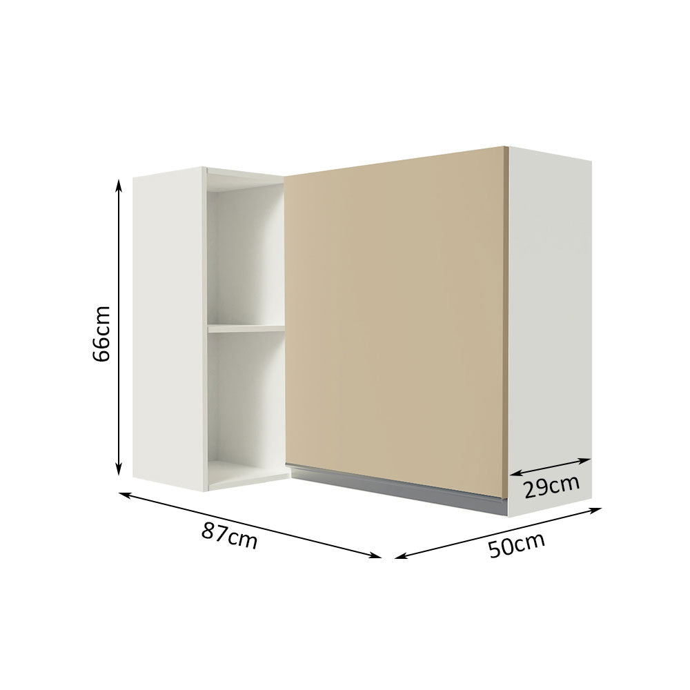 Alacena Cocina Esquinera 100% MDF con Porta Botellas Blanco/Crema Smart Madesa