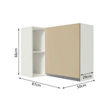 Alacena Cocina Esquinera 100% MDF con Porta Botellas Blanco/Crema Smart Madesa
