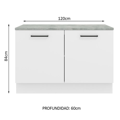 Bajo Mesada 120 cm 2 Puertas Blanco Agata Madesa