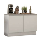 Bajo Mesada Cocina 120 x 60 cm 2 Puertas (Con Mesada) Blanco Glamy Madesa