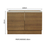 Bajo Mesada Cocina 120 x 60 cm 2 Puertas (Sin Mesada) Marrón Glamy Madesa