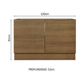 Bajo Mesada Cocina 120 x 60 cm 2 Puertas (Sin Mesada) Marrón Stella Madesa