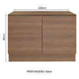 Bajo Mesada Cocina 120 x 60 cm 2 Puertas (Con Mesada) Marrón Stella Madesa