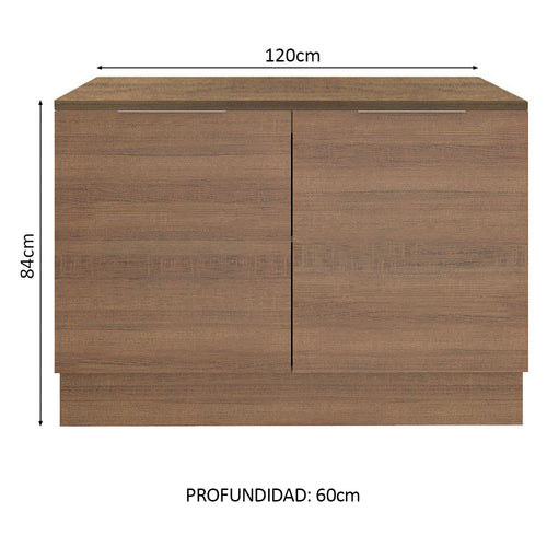 Bajo Mesada 120 cm 2 Puertas Marrón Stella Madesa