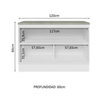 Bajo Mesada 120 cm 2 Puertas Blanco/Negro Lux Madesa