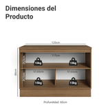 Bajo Mesada Cocina120 x 60 cm 2 Puetas (Con Mesada) Marrón/Crema Vik Madesa