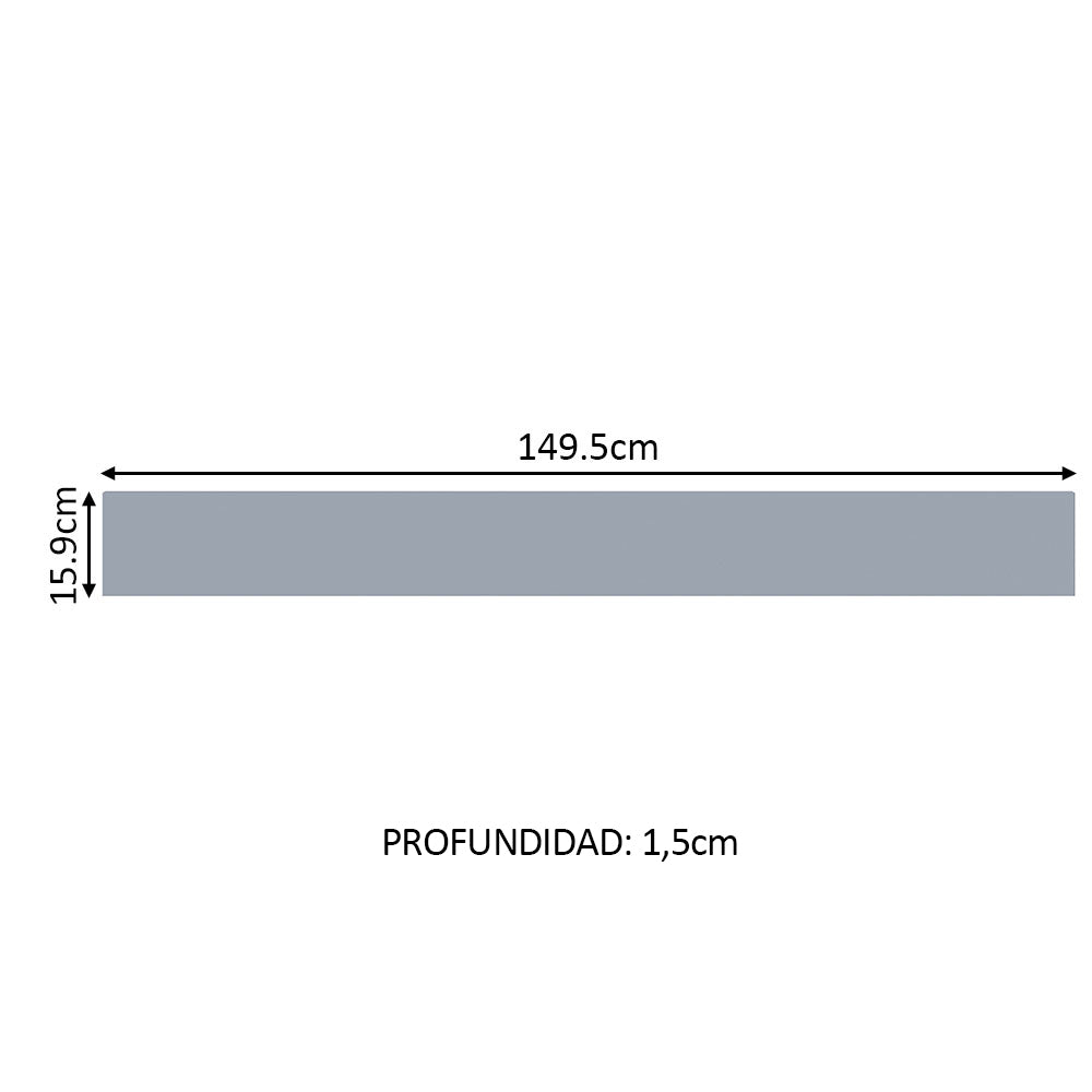 Frente Falsa para Bajo Mesada Cocina Madesa Glamy y Agata 150 cm Gris