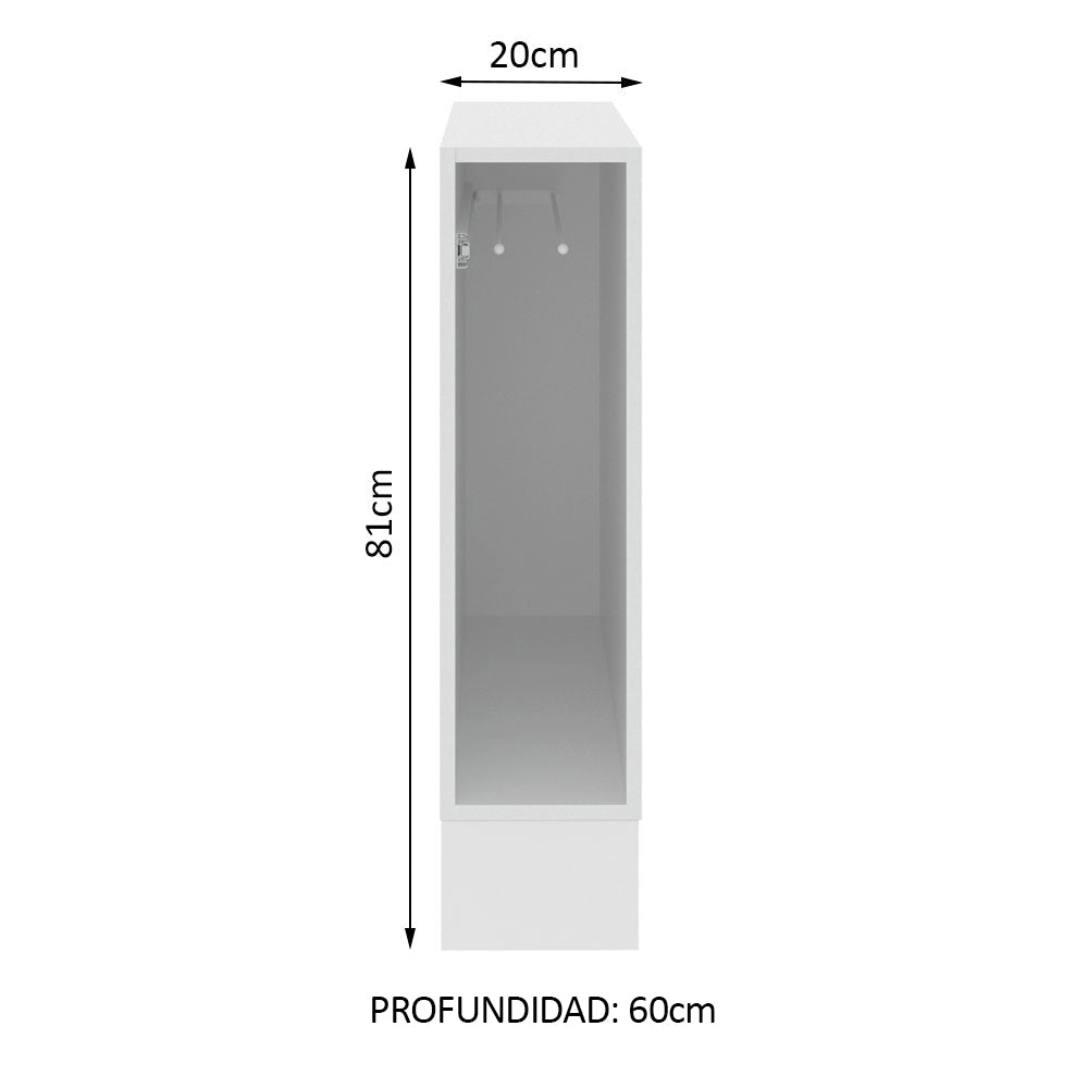 Bajo Mesada 20 cm x 60 cm, Sin cajones Blanco