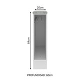 Bajo Mesada Repassador 20 x 60 cm (Con Mesada) para Cocinas Blanco Madesa