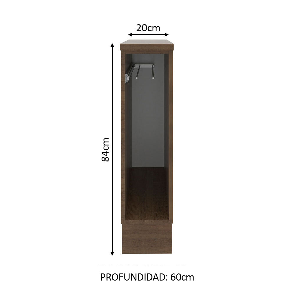 Bajo Mesada Repasador 20 x 60 cm (Con Mesada) para Cocinas Marrón Madesa