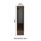 Bajo Mesada 20 x 60 cm (Con Mesada) Porta Repasador Marrón Línea Estándar Madesa