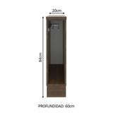 Bajo Mesada Repasador 20 x 60 cm (Con Mesada) para Cocinas Marrón Madesa