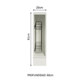 Bajo Mesada Especiero 20 cm x 60 cm, Blanco