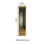 Bajo Mesada 20 x 60 cm (Con Mesada) Porta Repasador Marrón Línea Estándar Madesa