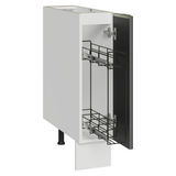 Especiero 20 cm X 60 cm, 1 puerta (Sin Mesada) Blanco/Negro Lux Madesa
