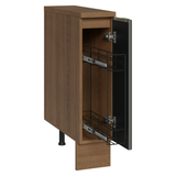 Bajo Mesada Especiero 20 cm X 60 cm, 1 puerta (Con Mesada), Marrón/Negro Lux Madesa