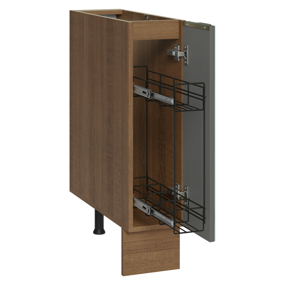 Especiero 20 cm X 60 cm, 1 Puerta (Sin Mesada) Marrón/Gris Lux Madesa