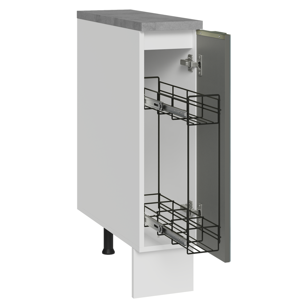 Especiero 20 cm X 60 cm, 1 puerta (Con Mesada) Blanco/Gris Lux Madesa