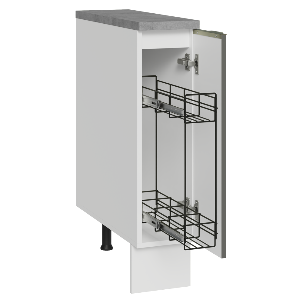 Especiero 20 cm X 60 cm, 1 puerta (Con Mesada), Blanco aterciopelado Lux Madesa