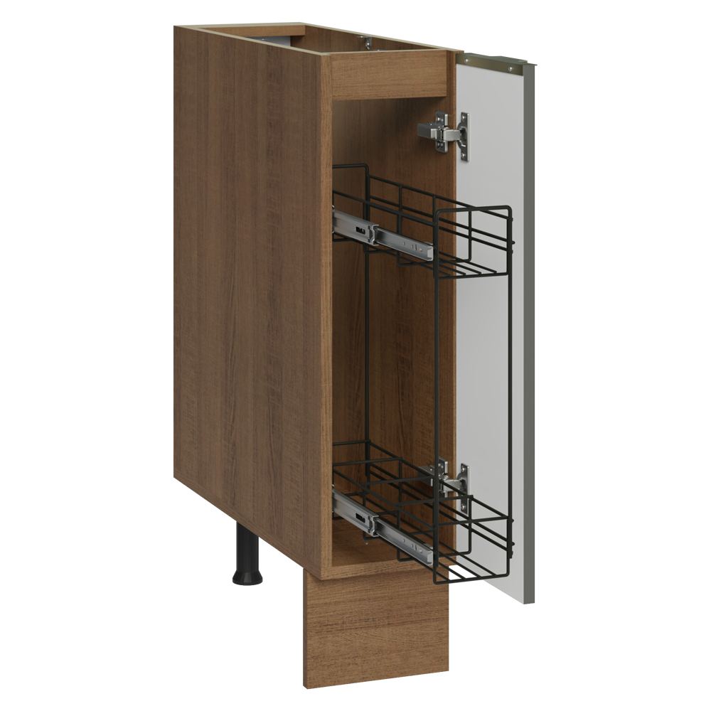 Especiero 20 cm X 60 cm, 1 Puerta (Sin Mesada) Terciopelo Marrón/Blanco Lux Madesa