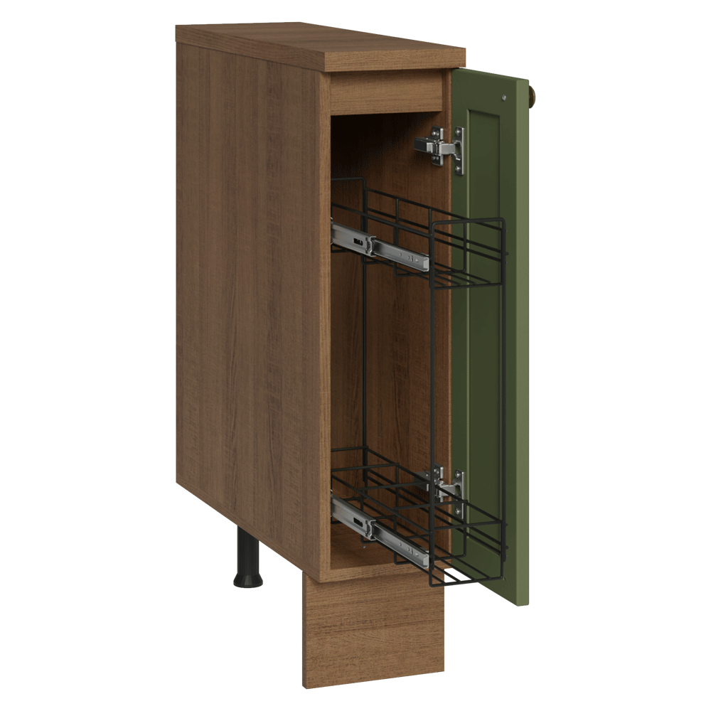 Bajo Mesada Especiero 20x60 cm 1 Puerta (Con Mesada) Marrón/Verde Vik