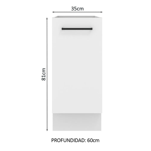 Bajo Mesada 35 cm 1 Puerta Sin Mesada Blanco Agata Madesa