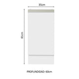 Bajo Mesada Cocina 35 x 60 cm 1 Puerta (Sin Mesada) Blanco Glamy Madesa
