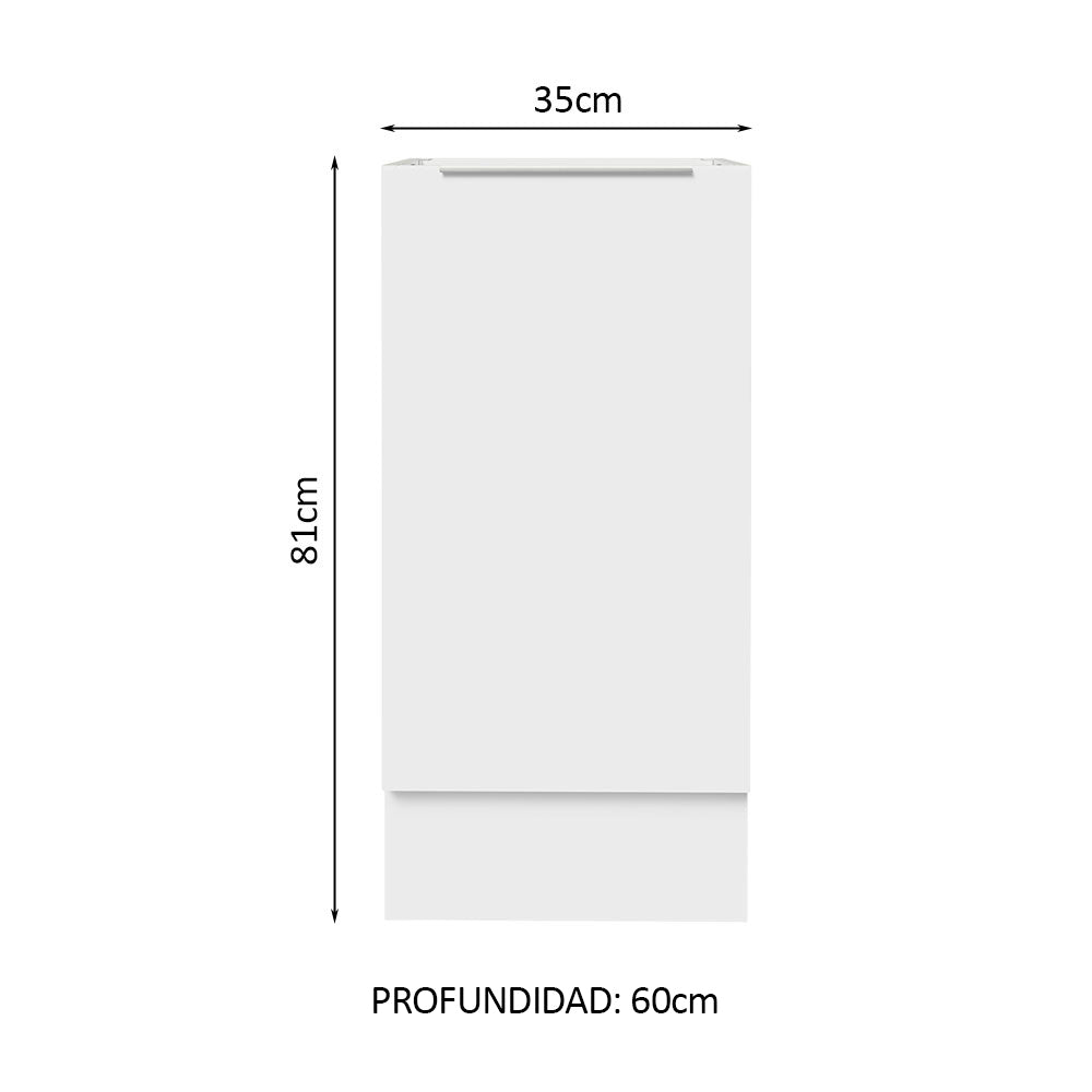 Bajo Mesada Cocina 35 x 60 cm 1 Puerta (Sin Mesada) Blanco Stella Madesa