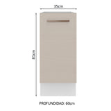 Bajo Mesada Cocina 35 x 60 cm 1 Puerta (Sin Mesada) Blanco/Crema Agata Madesa