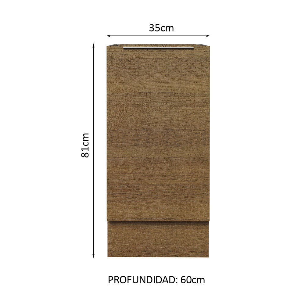 Bajo Mesada Cocina 35 x 60 cm 1 Puerta (Sin Mesada) Marrón Stella Madesa