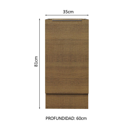 Bajo Mesada 35 cm 1 Puerta Sin Mesada Marrón Stella Madesa