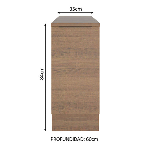 Bajo Mesada 35 cm 1 Puerta Marrón Stella Madesa