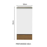 Bajo Mesada 35 x 60 cm, 1 Puertas (Sin Mesada) Glamy Marrón/Blanco