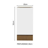 Bajo Mesada Cocina 35 x 60 cm 1 Puerta (Sin Mesada) Marrón/Blanco Stella Madesa