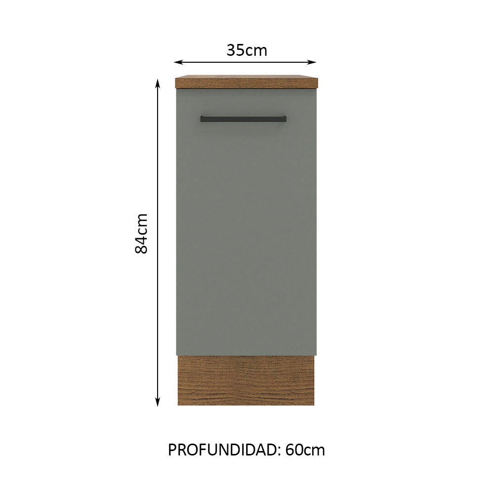 Bajo Mesada Cocina 35 x 60 cm 1 Puerta (Con Mesada) Marrón/Gris Agata Madesa