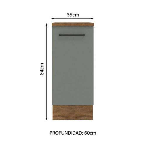 Bajo Mesada 35 cm 1 Puerta Marrón/Gris Agata Madesa