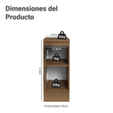 Bajo Mesada de Cocina 35 x 60 cm 1 Puerta (con Mesada) Marrón/Gris Vik Madesa