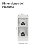 Bajo Mesada de Cocina 35 x 60 cm 1 Puerta (Sin Mesada) Blanco/verde Vik Madesa
