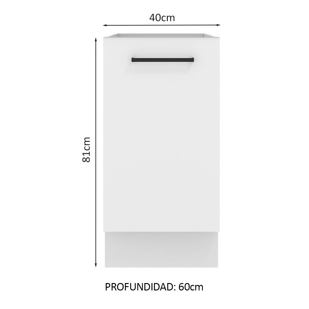 Bajo Mesada 40 cm x 60 cm, 1 Puerta Agata Blanco