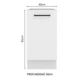 Bajo Mesada 40 cm x 60 cm, 1 Puerta Agata Blanco