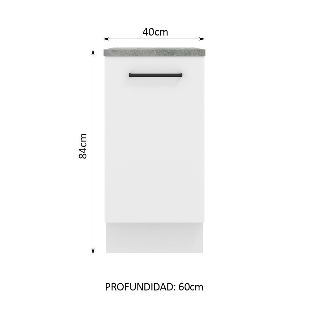 Bajo Mesada 40 cm x 60 cm, 1 Puerta Agata Blanco